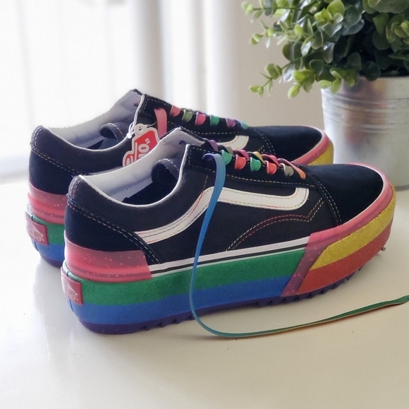 VANS GLITTER OLD SKOOL STACKED SHOES - Picture 6 of 10